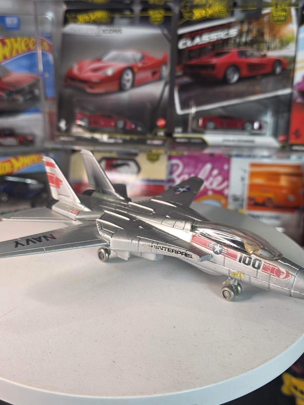Ertl Navy F-14 Tomcat Die Cast Metal Force Onei8 Warplane Silver Grumman